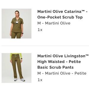 Figs Martini Olive Scrub Set - Olive Green